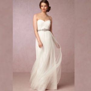 Jenny Yoo Ivory Strapless Maxi Dress